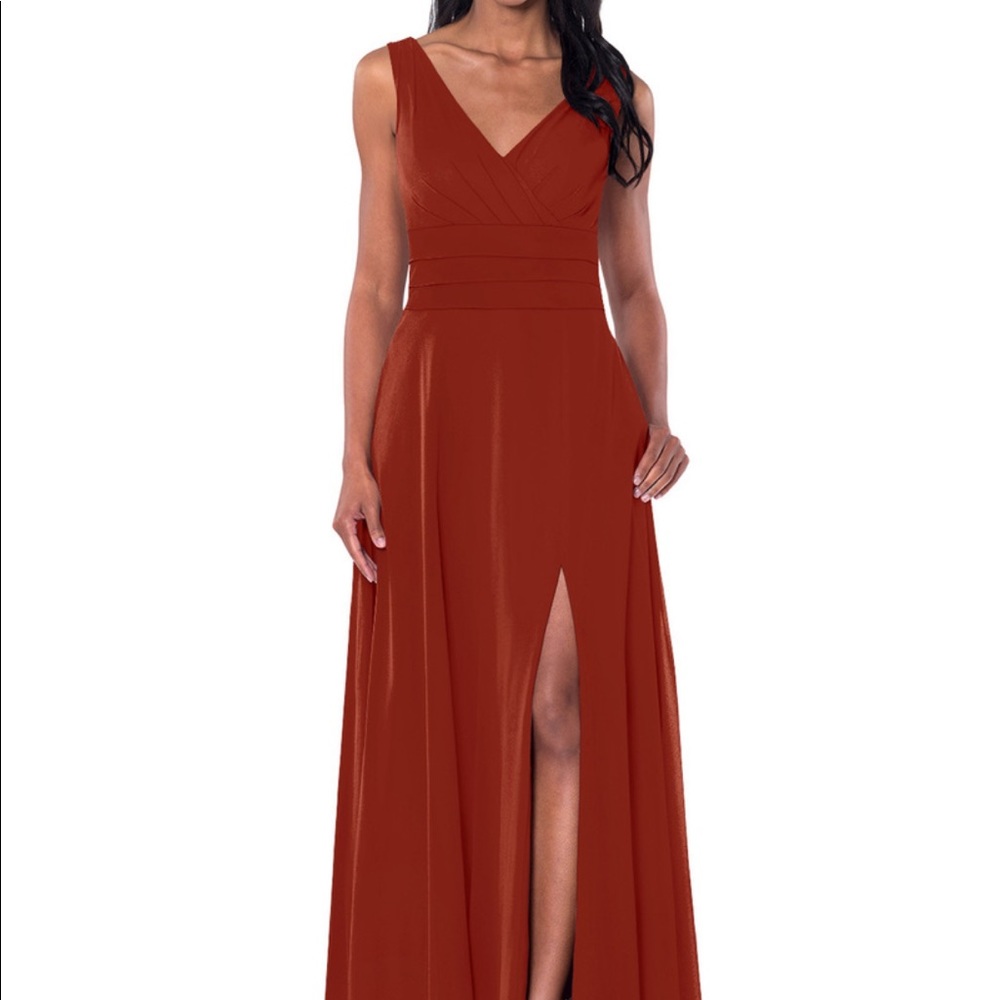Azazie Bianca
Dress Color: Rust      
Size A0